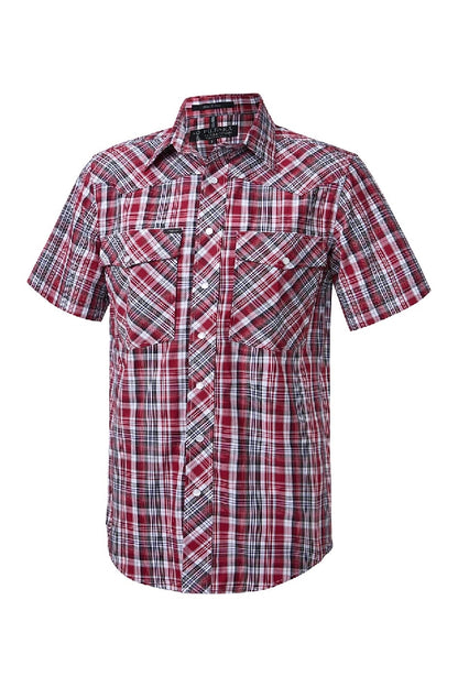 Pilbara Western Mens Snap Button Short Sleeve Shirt