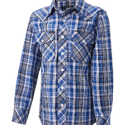 Pilbara Western Kids Snap Button Long  Sleeve Shirt