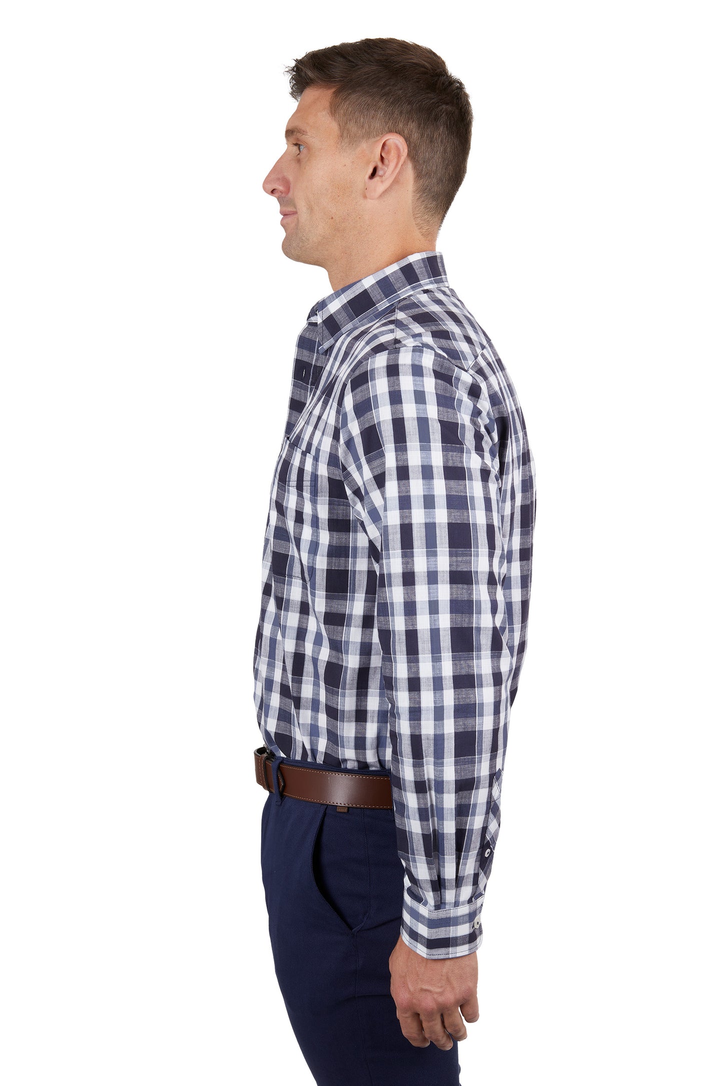 Thomas Cook Men’s Cain Check 1-Pocket Long Sleeve Shirt