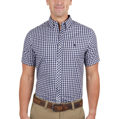 Thomas Cook Mens Men’s Bart Check Tailored Short Sleeve Shirt