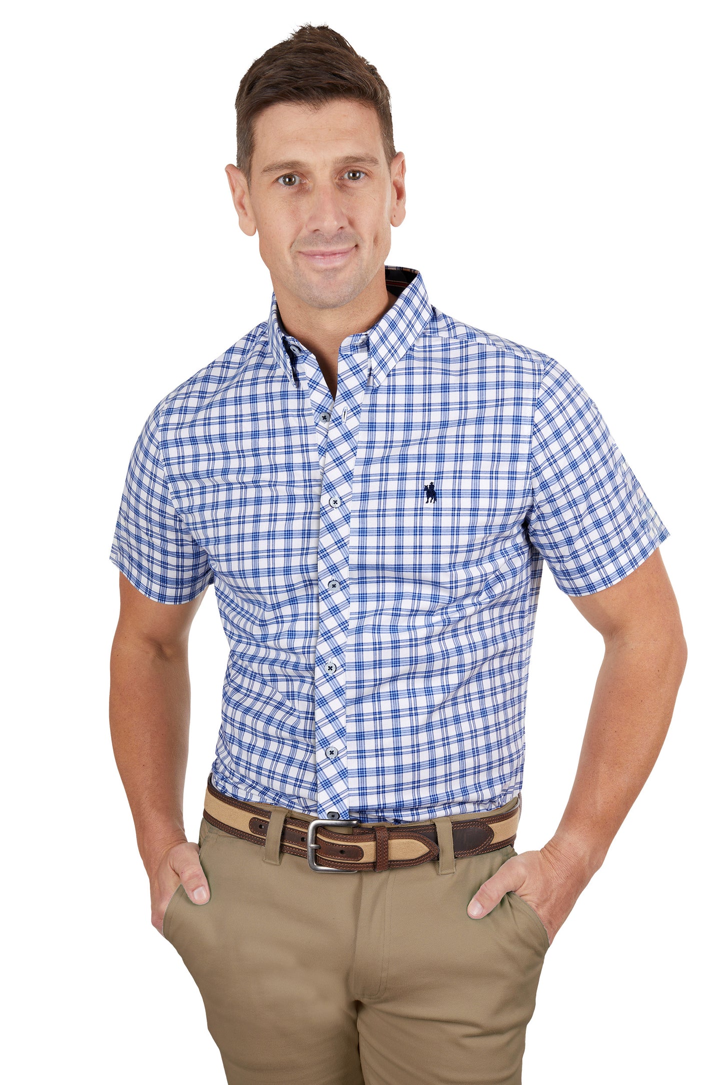 Thomas Cook Mens Men’s Aldo Check Tailored Short Sleeve Shirt