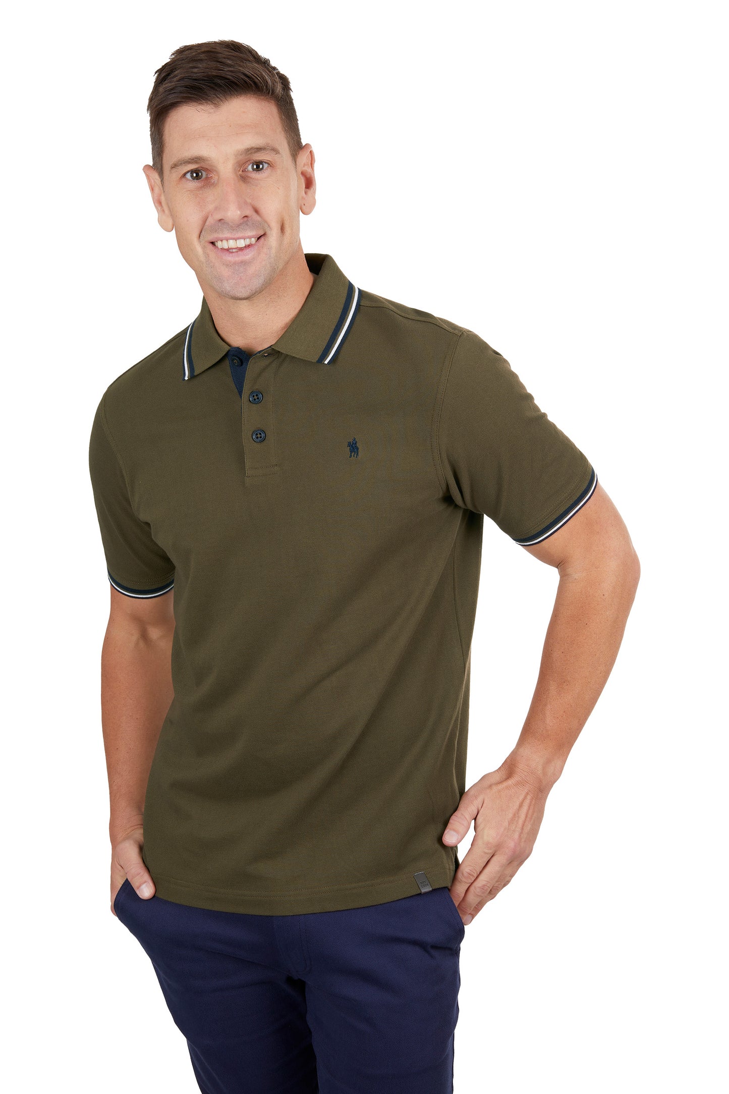 Thomas Cook Men’s Logan Tailored Short Sleeve Polo - Dark Tan