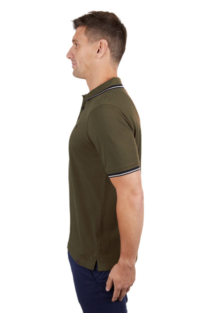 Thomas Cook Men’s Logan Tailored Short Sleeve Polo - Dark Tan