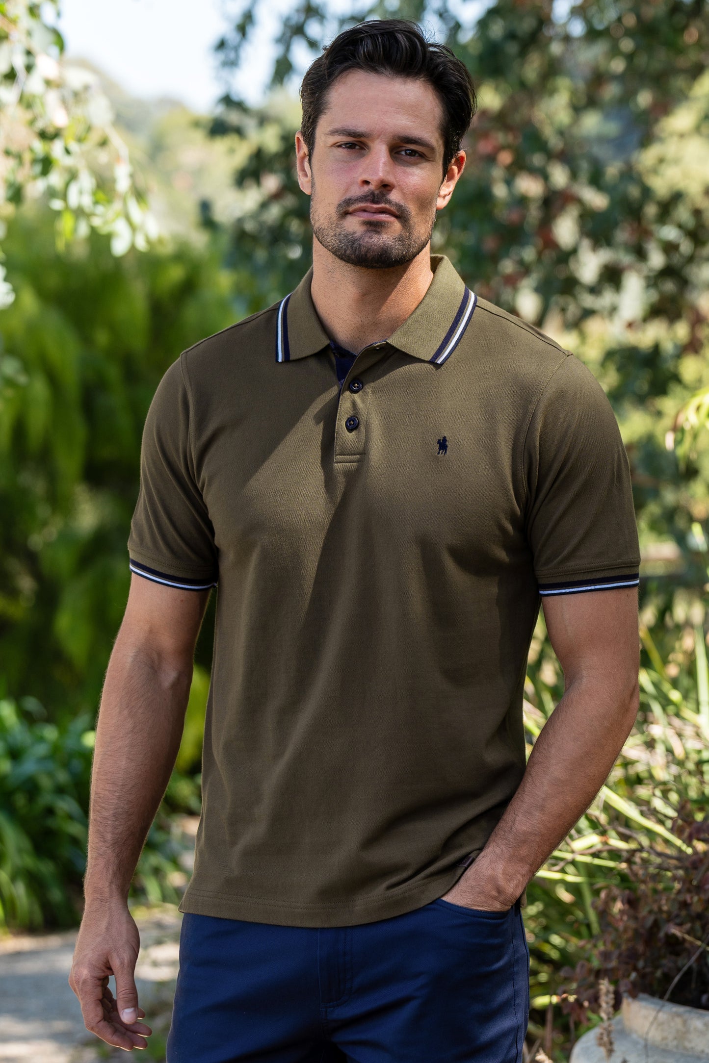 Thomas Cook Men’s Logan Tailored Short Sleeve Polo - Dark Tan