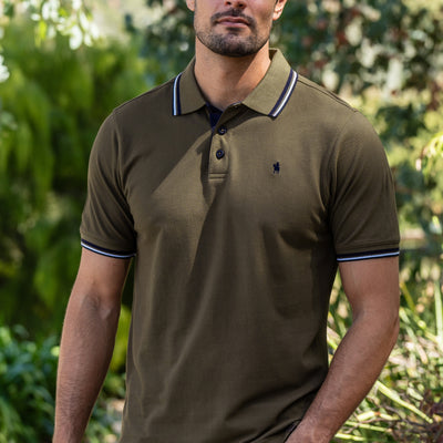 Thomas Cook Men’s Logan Tailored Short Sleeve Polo - Dark Tan