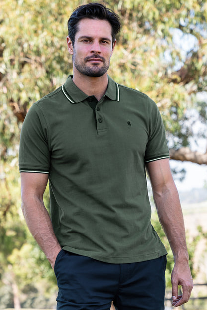 Thomas Cook Men’s Logan Tailored Short Sleeve Polo - Dark Green