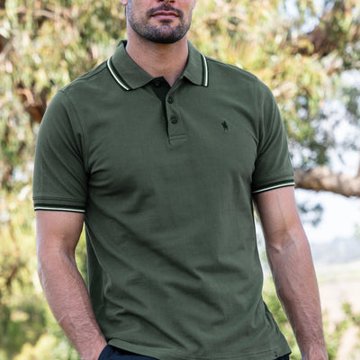 Thomas Cook Men’s Logan Tailored Short Sleeve Polo - Dark Green