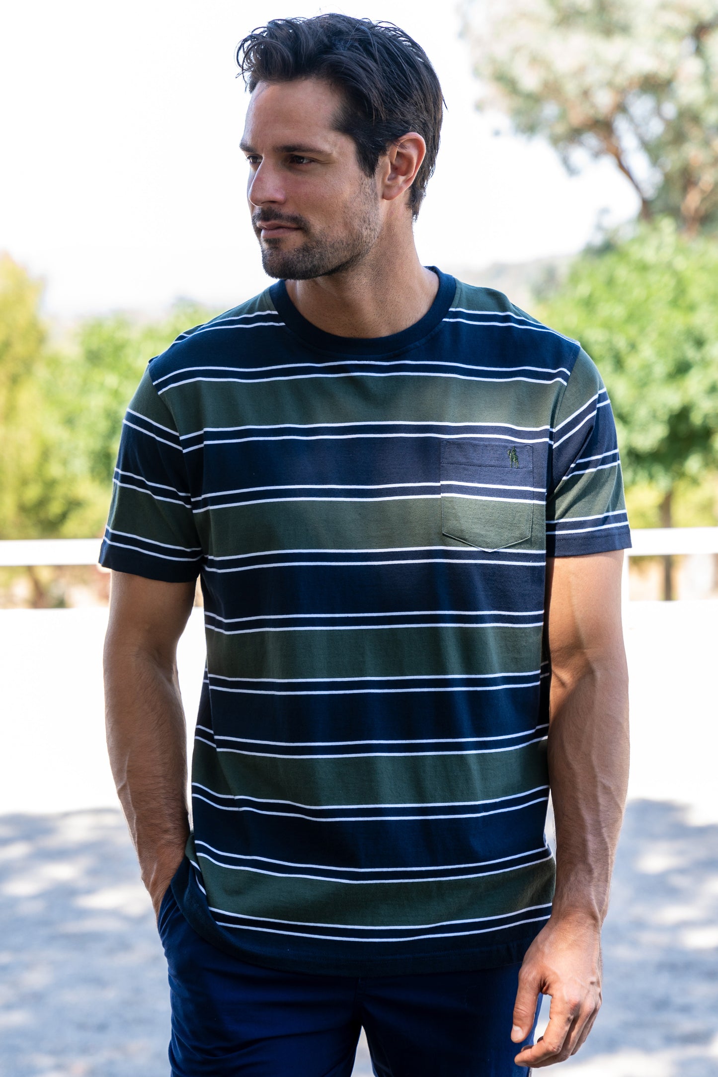 Thomas Cook Men’s Jason Stripe 1-Pocket Short Sleeve Tee