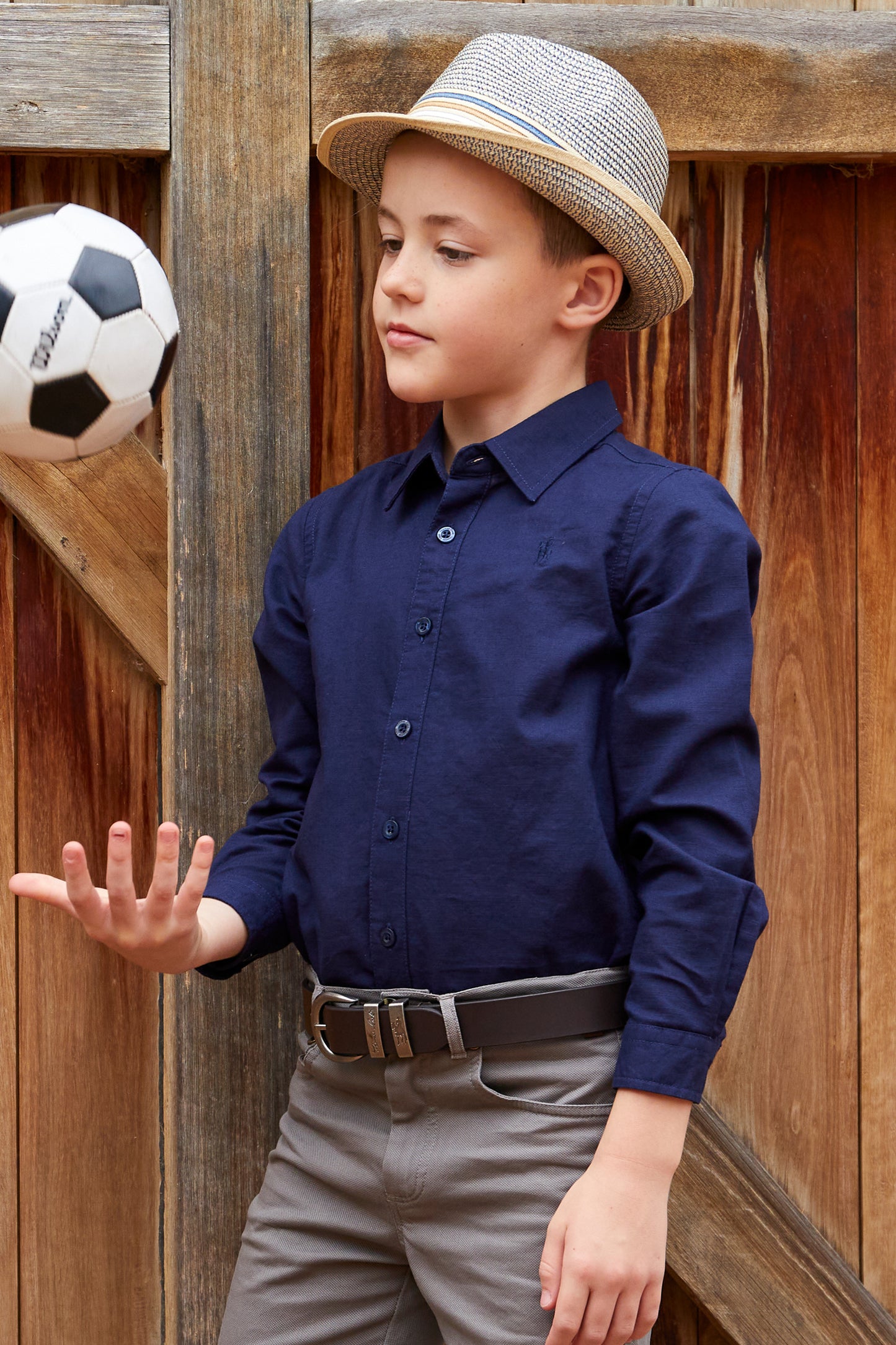 Thomas Cook Boys Linen Long Sleeve Shirt