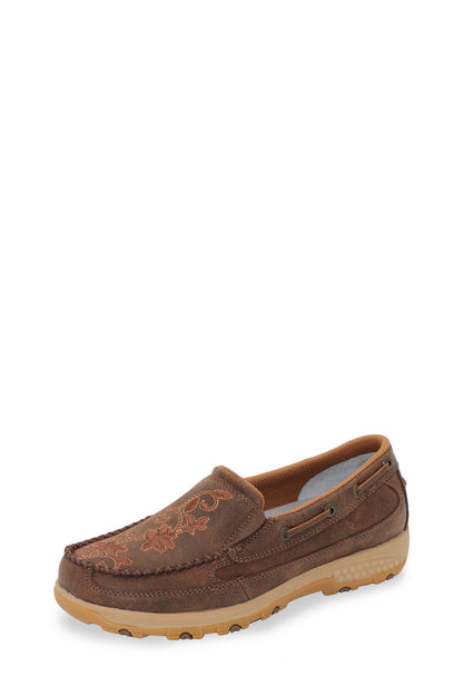 Twisted X Womens Mocs Floral Cellstretch Slip On Brown