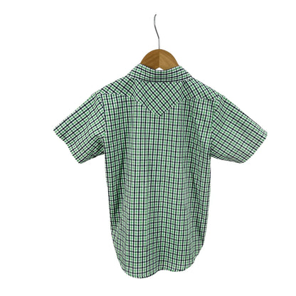 Little Windmill Clothing Co. "Colton"  Fresh Green & Blue Gingham Short Sleeve Shirt