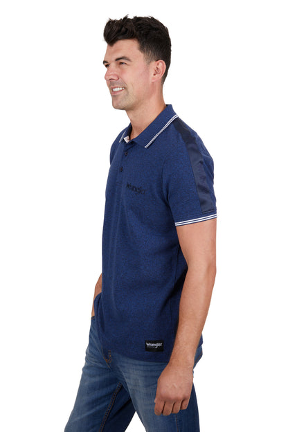 Wrangler Mens Jackson Short Sleeve Polo - Navy Marle