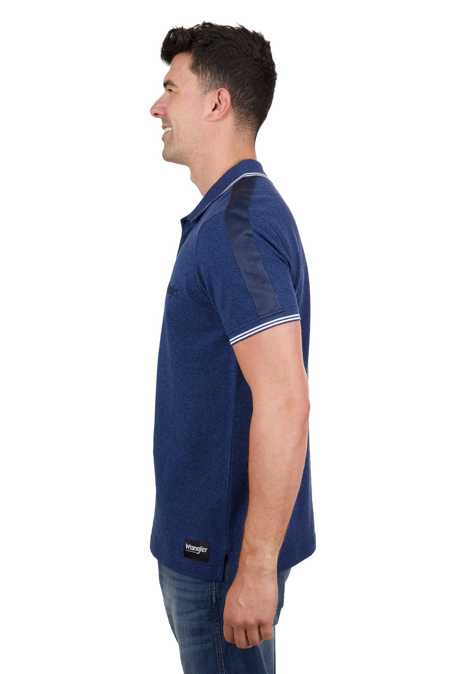 Wrangler Mens Jackson Short Sleeve Polo - Navy Marle