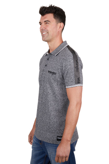 Wrangler Mens Jackson Short Sleeve Polo - Charcoal Marle