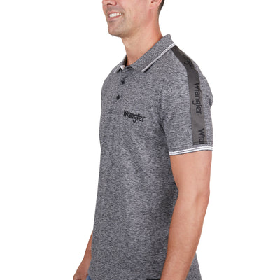 Wrangler Mens Jackson Short Sleeve Polo - Charcoal Marle