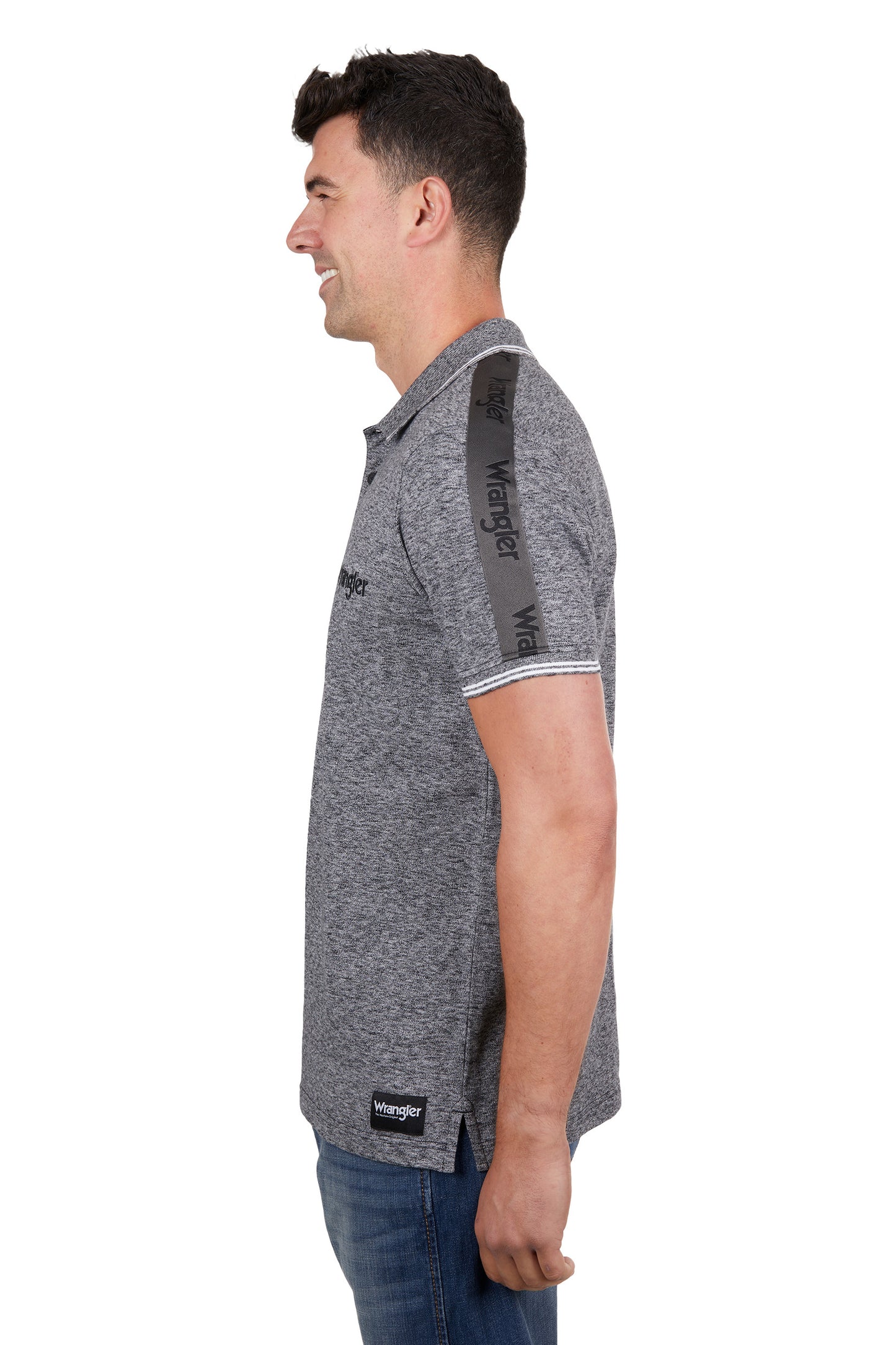 Wrangler Mens Jackson Short Sleeve Polo - Charcoal Marle