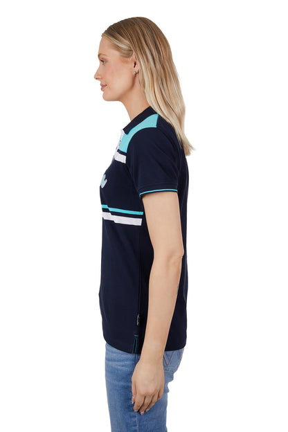 Wrangler Womens Lucy Short Sleeve Polo - Aqua