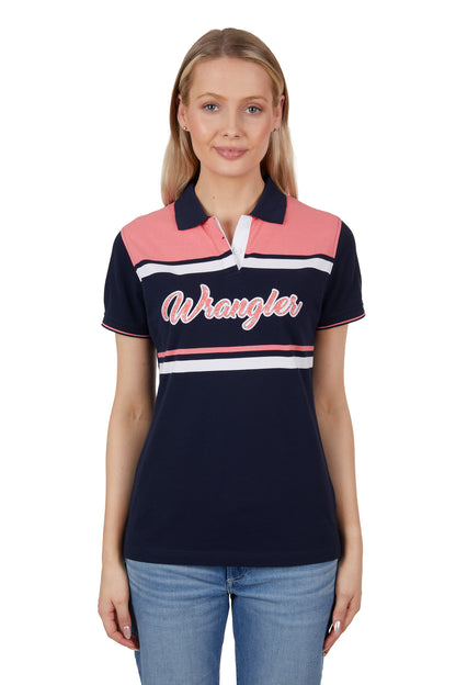 Wrangler Womens Lucy Short Sleeve Polo - Coral