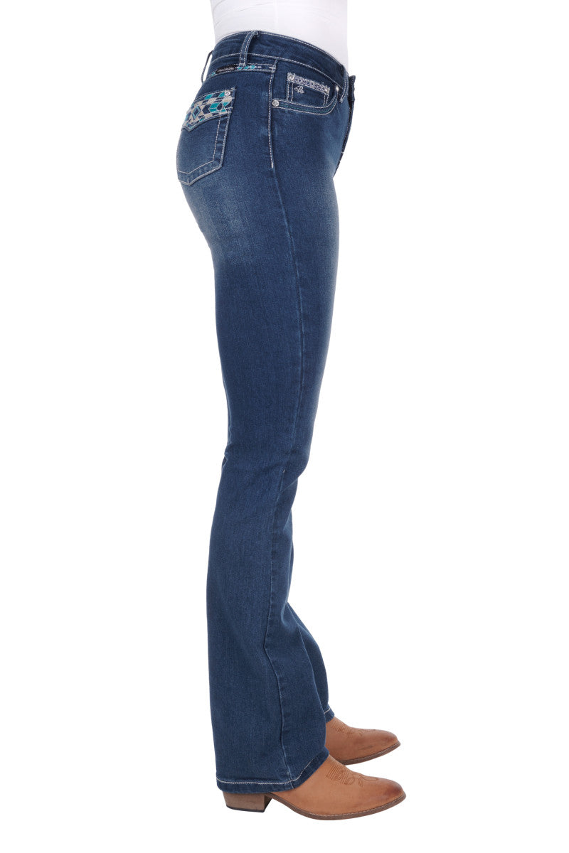 PURE WESTERN WMNS ABBI HI WAISTED BOOT CUT JEAN 34 LEG