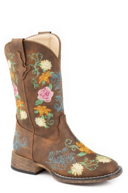 Roper Kids Bailey Floral Tan Embroidered 09-018-1903-3438