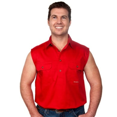 JUST COUNTRY MENS JACK SLEEVELESS WORKSHIRT