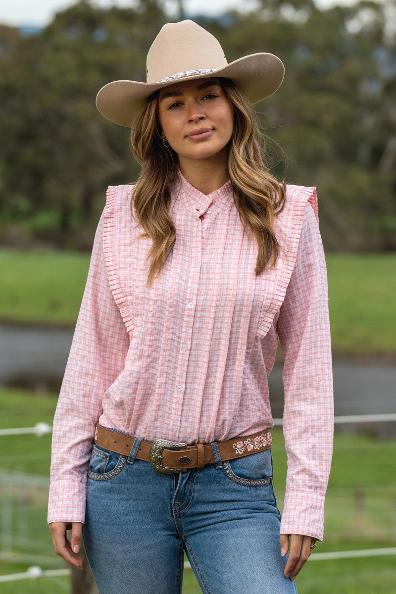 PURE WESTERN OLIVIA CHECK TUCK L/S SHIRT