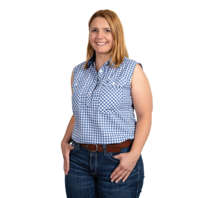 Just Country Ladies Lilly Sleeveless Half Button Navy Check Shirt