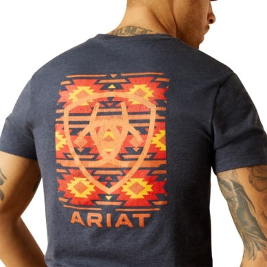 Ariat Mens Eagle Rock Short Sleeve Tee Navy Heather