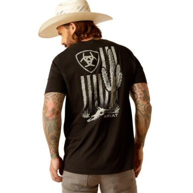 Ariat Mens Cactus Flag t-shirt Military Heather