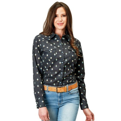 Roper Womens West Made Collection Long Sleeve Shirt Black 03-050-0064-0317