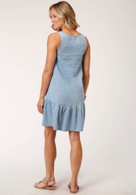 ROPER WMNS STUDIO WEST COLLECTION SLEEVELESS DRESS SOLID BLUE