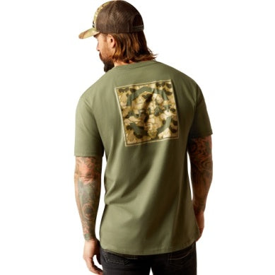 Ariat Mens Duck Short Sleeve Tee Surplus Green