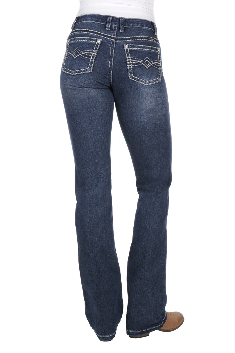 PURE WESTERN WMNS DAKOTA RELAXED RIDER JEAN 36 LEG