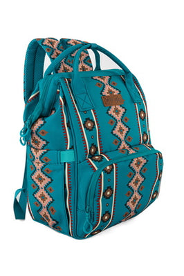 Wrangler South Western Backpack Baby Bag - Turquoise