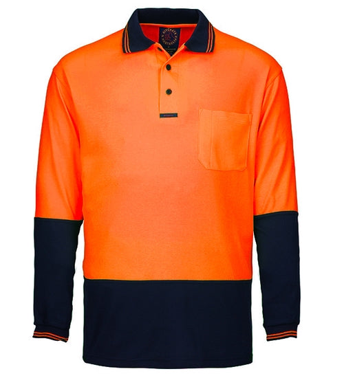 Ritemate Hi Viz Long Sleeve Polo Shirt Colour rm2346