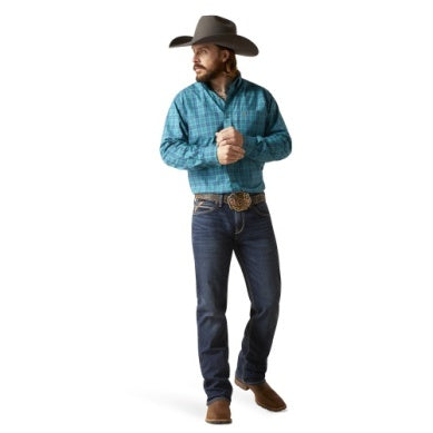 Ariat Mens Pro Series Brixton Long Sleeve Shirt Spellbound Teal