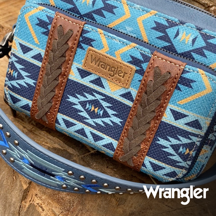 Wrangler South Western Crossbody Wallet Bag - Navy