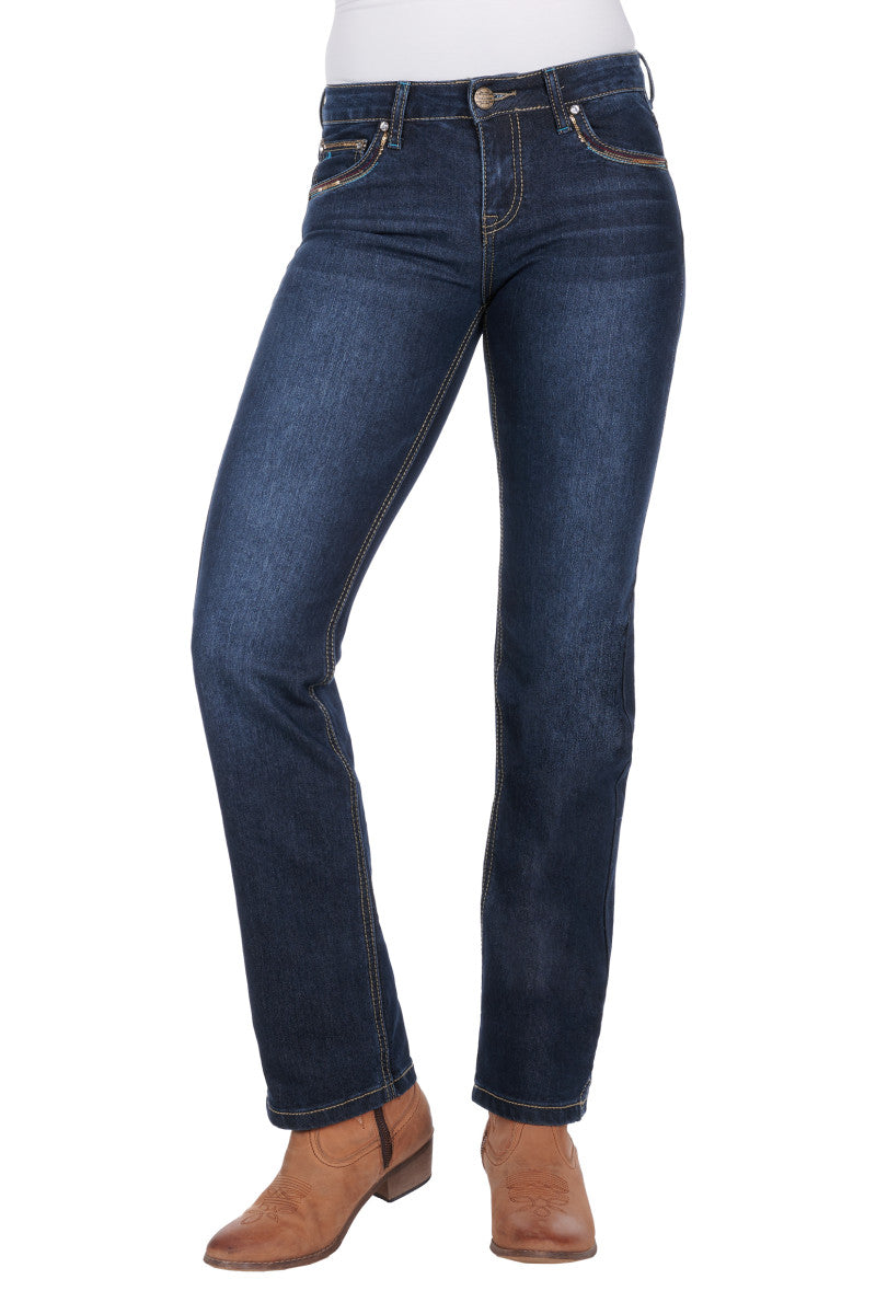 PURE WESTERN WMNS LUCINDA JEAN 32 LEG