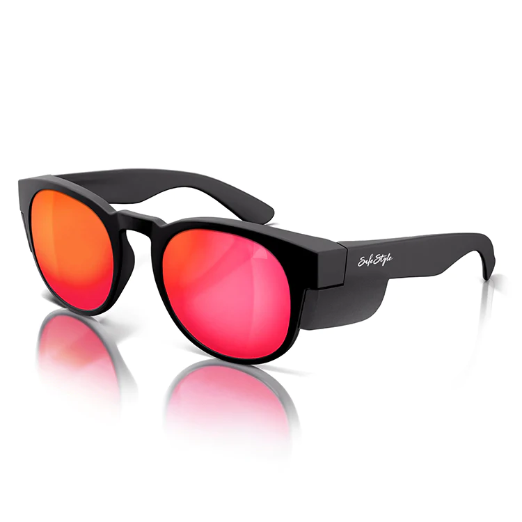 SafeStyle Cruisers Matte Black Frame Mirror Red Polarised Lens