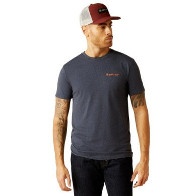 Ariat Mens Eagle Rock Short Sleeve Tee Navy Heather