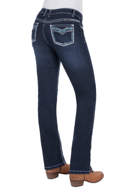 PURE WESTERN WMNS GERALDINE STRAIGHT LEG JEAN 32"