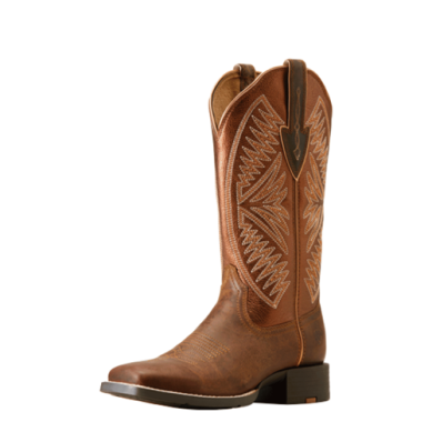 Ariat Womens Round Up Ruidoso Pearl/ Burnished Chestnut