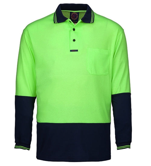 Ritemate Hi Viz Long Sleeve Polo Shirt Colour rm2346