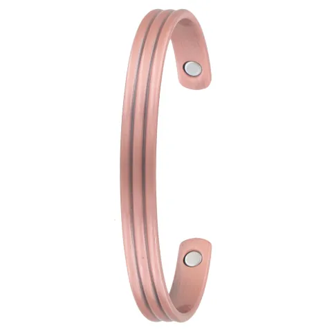 Tulmur 2 Pressed Line Copper Bangle