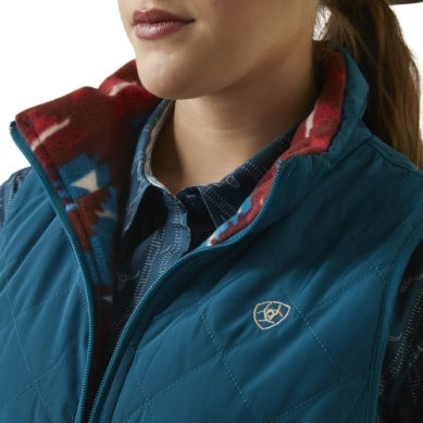 Ariat Womens Dilon Insulated Reversible Vest Deep Lagoon