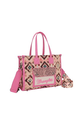 Wrangler Aztec Crossbody Tote Bag - Pink