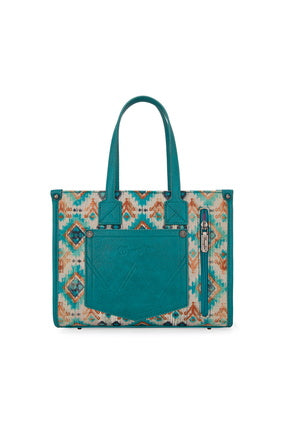 Wrangler Aztec Crossbody Tote Bag - Turquoise