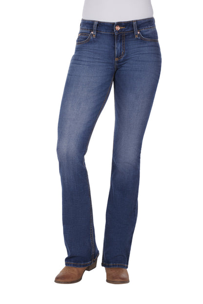 WRANGLER WMNS P/PATCH MIDRISE JEAN Retro Mae Indigo