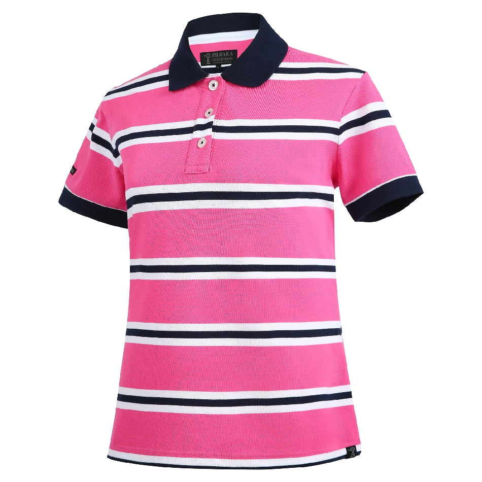 PILBARA LADIES STRIPED POLO