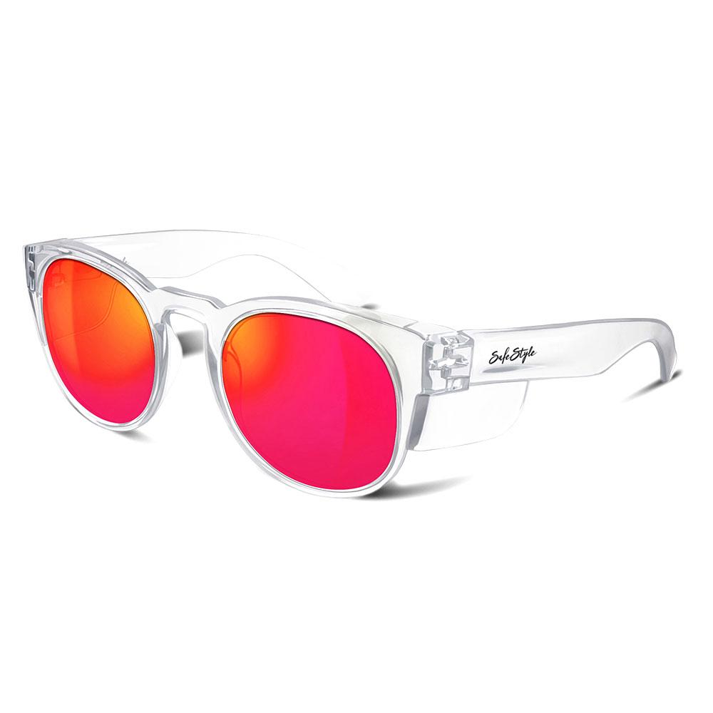 SafeStyle Cruisers Clear Frame Mirror Red Polarised Lens